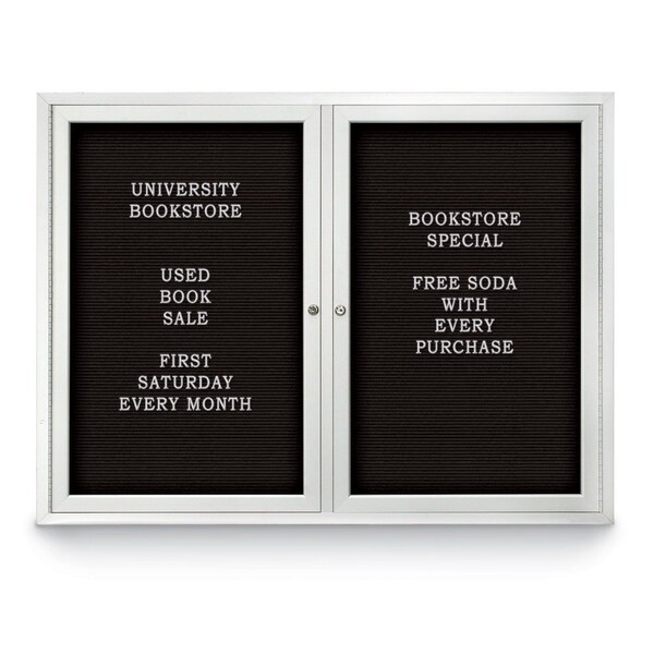 Indoor Enclosed Combo Board, 42"x32", Bronze Frame/White Porc & Amethyst